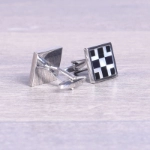 Picture of Silver Cufflink With Black & White Squares