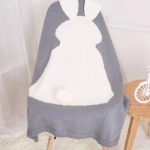 Picture of Grey Rabbit Blanket For Babies (With Name Embroidery)