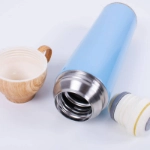 Picture of 500 ML Blue Wooden Hot and Cold Beverage Bottle