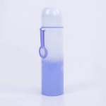 Picture of 450 ML White and Purple Hot and Cold Beverage Bottle with Cups (With Name Printing Option)