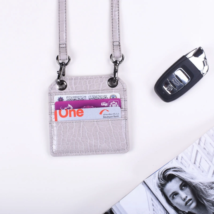 Picture of Gray Shoulder Card Holder For Women (With Name Printing)