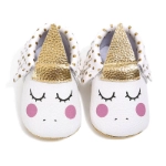Picture of Polka Dots Unicorn Shoes With Golden Headband For Girls