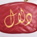 Picture of Red Belt Bag With Zigzag For Women (With Name Printing)