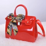 Picture of Red PVC Waterproof Bag For Women (With Name Printing)
