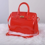 Picture of Red PVC Waterproof Bag For Women (With Name Printing)