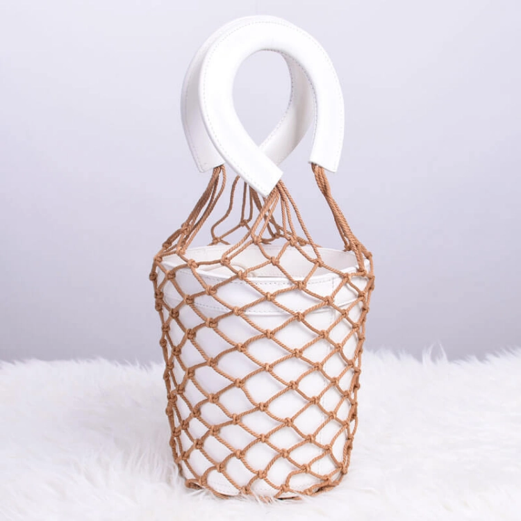 Picture of White Hand Bag With Net For Women