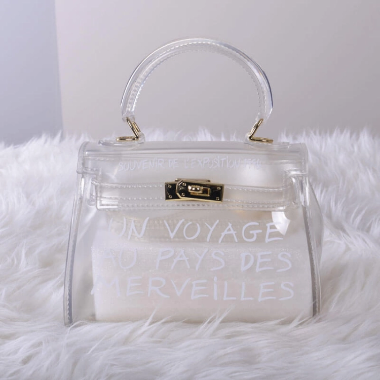 Picture of Small White Transparent Hand Bag For Women