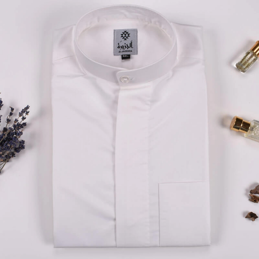 Picture of Sugar White Summer Dishdasha Al Jazeera For Men (With Name Embroidery)