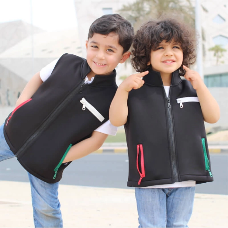 Picture of Black Vest With Zipper For Boys