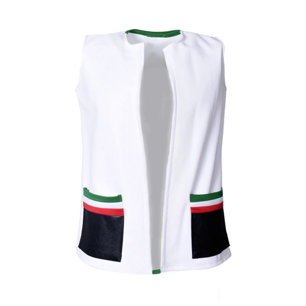 Picture of White Leather Vest For Boys (With Name Embroidery)