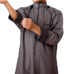 Picture of Al Jazeera Special Dark Grey Winter Dishdasha for Boys (With Name Embroidery)