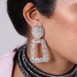 Picture of Silver Big Statement Earrings