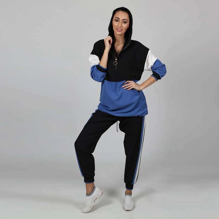 Picture of Black And Blue Sports Set For Women