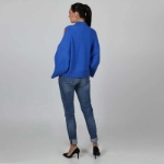 Picture of Blue Sweater With Red Stripes For Women