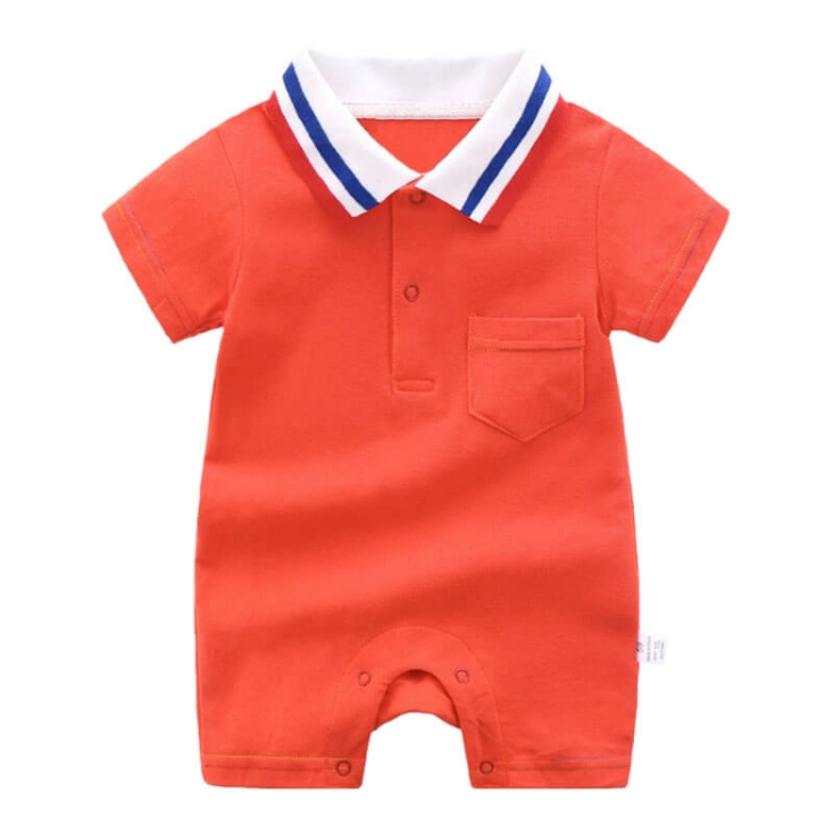 Picture of Red Suit With Collar For Newborns (With Name Embroidery Option)