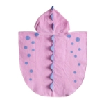 Picture of Pink Dinosaur Bath Towel With Hoody For Babies (With Name Embroidery Option)
