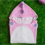 Picture of Pink Dinosaur Bath Towel With Hoody For Babies (With Name Embroidery Option)
