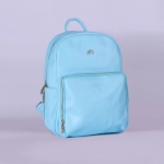 Picture of Blue Leather Maternity Backpack With Changing Pad Travel (With Name Embroidery)