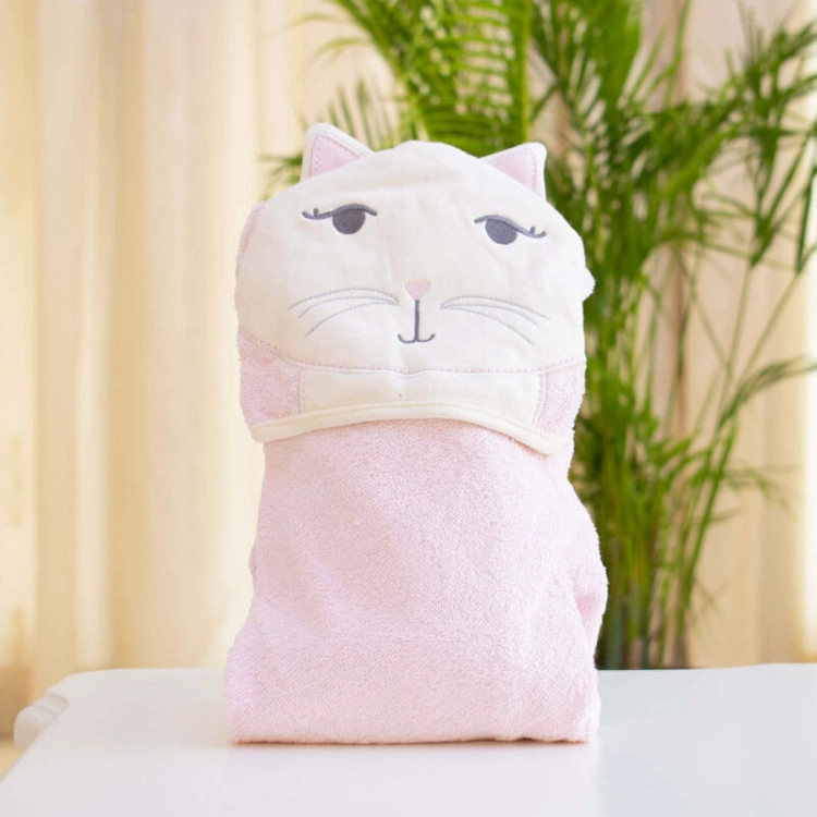 Picture of Cat Towel For Kids (With Name Embroidery)