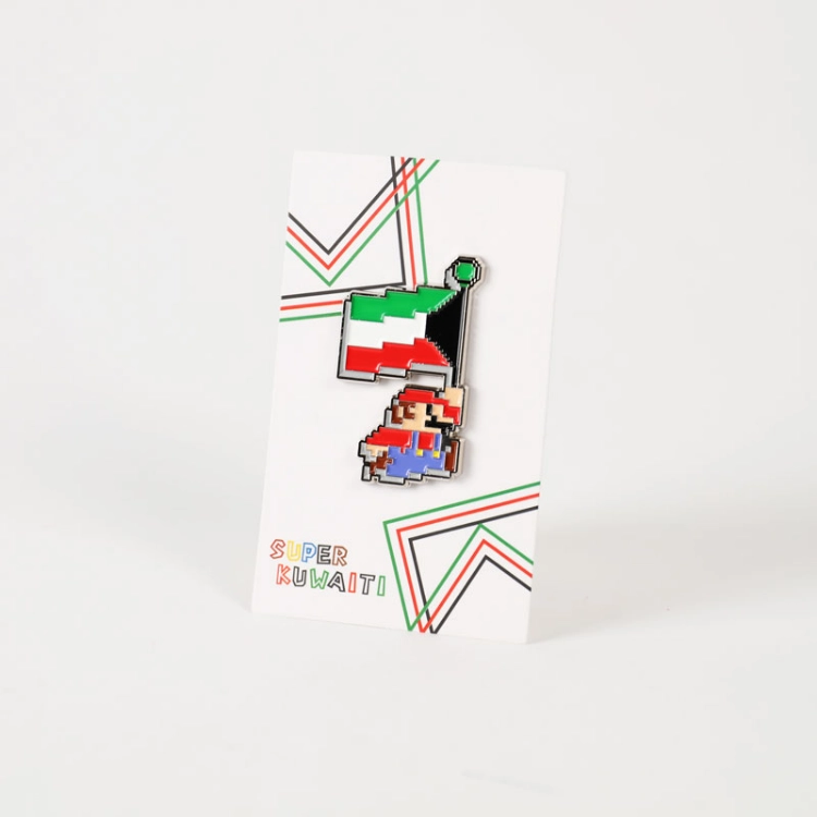 Picture of Super Mario With Kuwait Flag Magnetic Pin