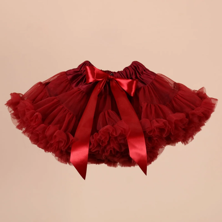 Picture of Maroon Fluffy Skirt For Girls