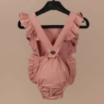 Picture of Pink Sleeveless Suit For Babies (With Name Embroidery)