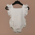 Picture of White Sleeveless Suit For Babies (With Name Embroidery)