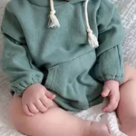 Picture of Green Hoodie Suit For Baby (With Name Embroidery)