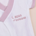 Picture of White And Light Pink Suit For Babies (With Name Embroidery)