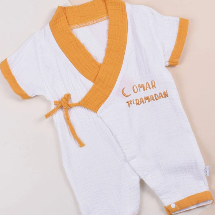 Picture of White And Yellow Suit For Babies (With Name Embroidery Option)
