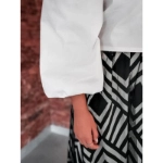 Picture of White Puffy Top With Black Pattern Skirt From Lulwa Al Khattaf