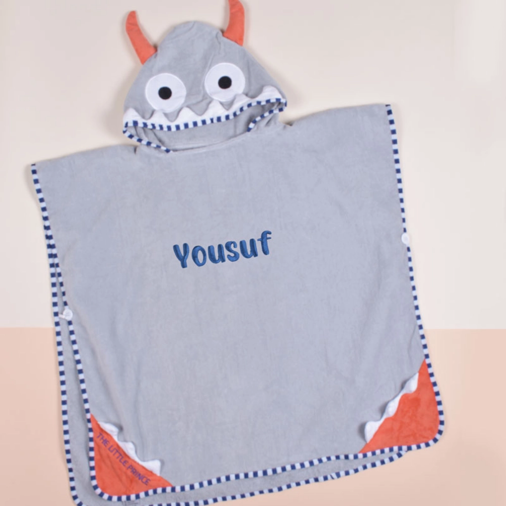 Picture of Shark Bath Towel With Hoody For Babies (With Name Embroidery Option)