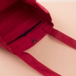 صورة أحمر طقم حقيبة كتف قطنية و الحقيبة القرطاسية (مع طباعة الحروف)