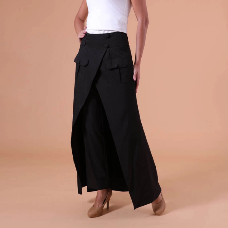 Picture of Black Pant Skirt For Women