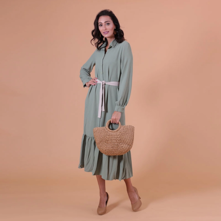 olive green dress woman Kuwait fashion 2021
