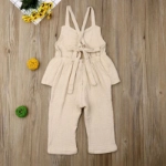 Picture of Beige Sleeveless Top And Pant Set For Girls