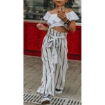 Picture of White Crop Top With Pant For Girls