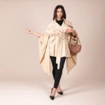 Picture of Beige Winter Cape Top For Women