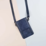 Picture of Navy Shoulder Bag With Zip Lines