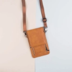 Picture of Brown Shoulder Bag With Zip Lines
