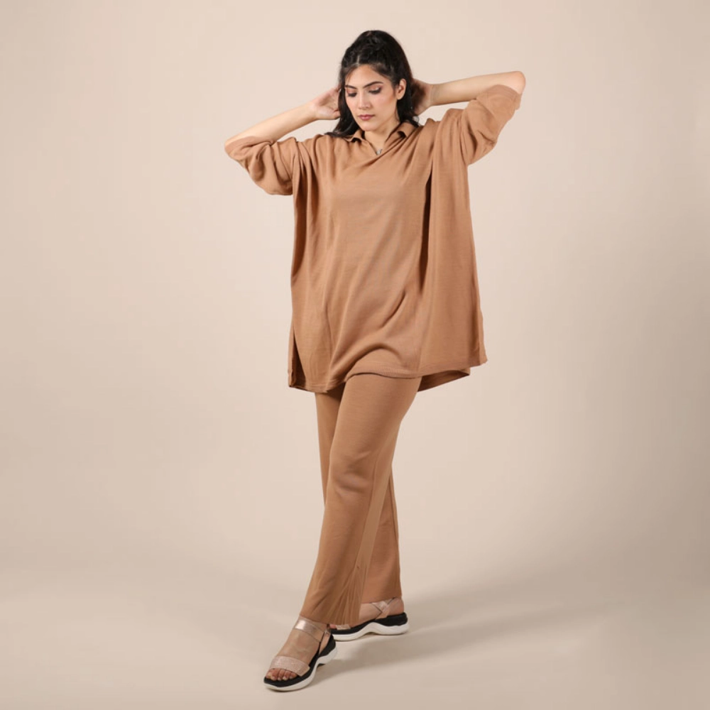 Picture of Brown Winter Set With Collar For Women