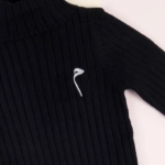 Picture of Black Turtleneck Pullover Knee Long Top For Kids (With Name Embroidery)