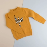 Mustard Yellow Winter Pullover For Kids (With Name Embroidery)