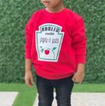 Picture of Red Pullover For Kids - Ketchup Design (With Name Printing)