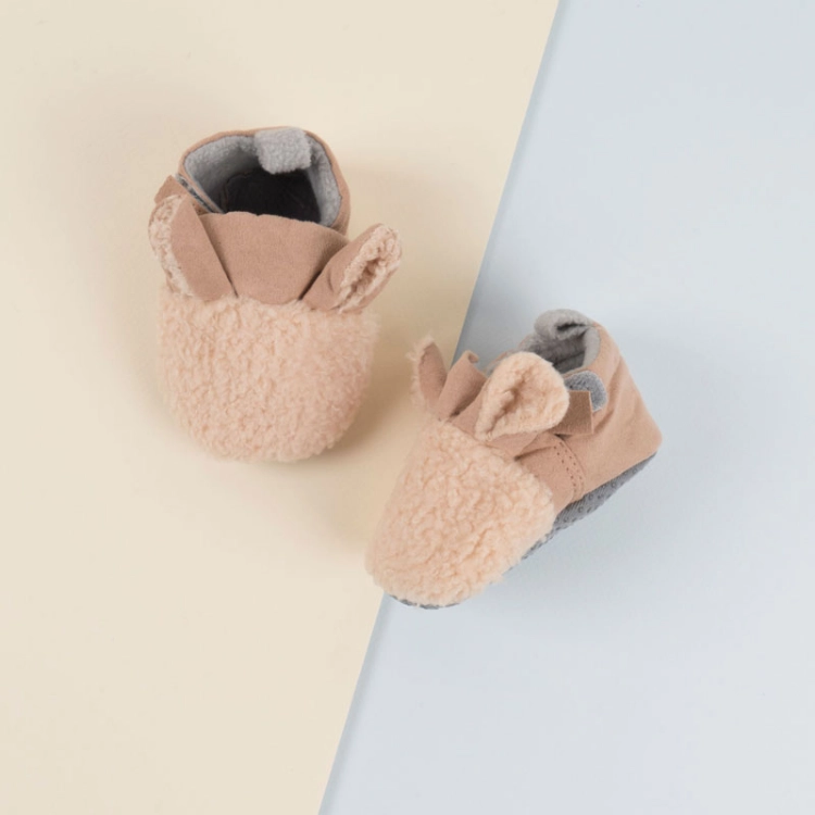 Picture of Beige Soft Fur Shoes For Baby (With Alphabet Printing Option)