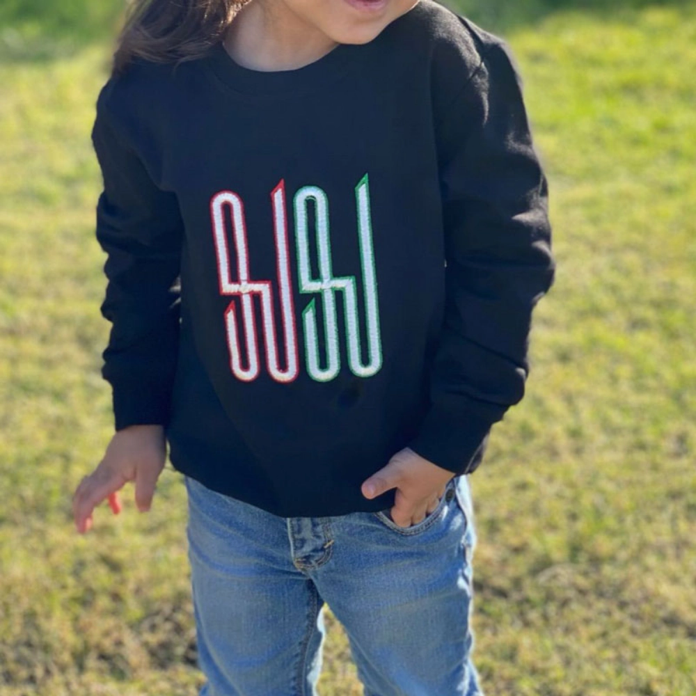 Picture of Black Pullover For Kids - Kuwait Embroidery Design (With Name Embroidery Option)