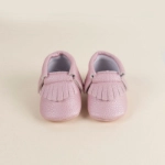 Picture of Pink Soft Leather Shoes For Babies (With Name Printing Option)