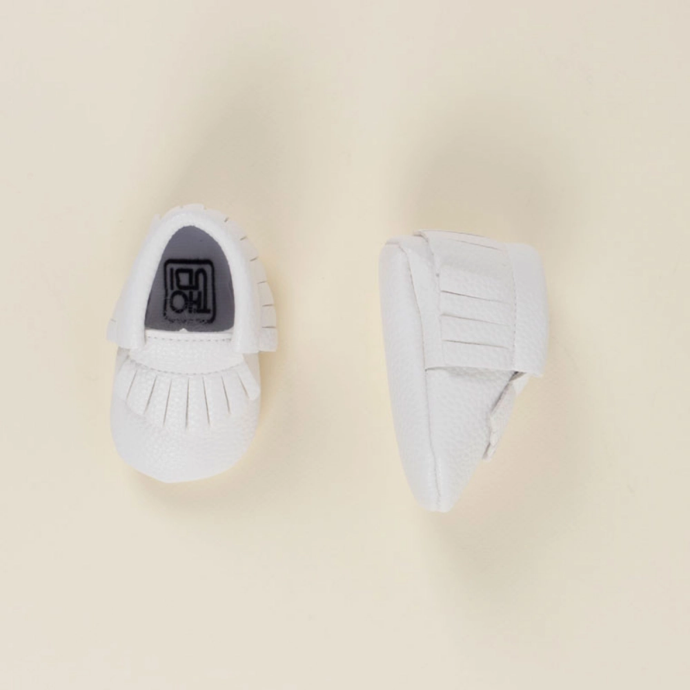 Picture of White Soft Leather Shoes For Babies (With Name Printing Option)