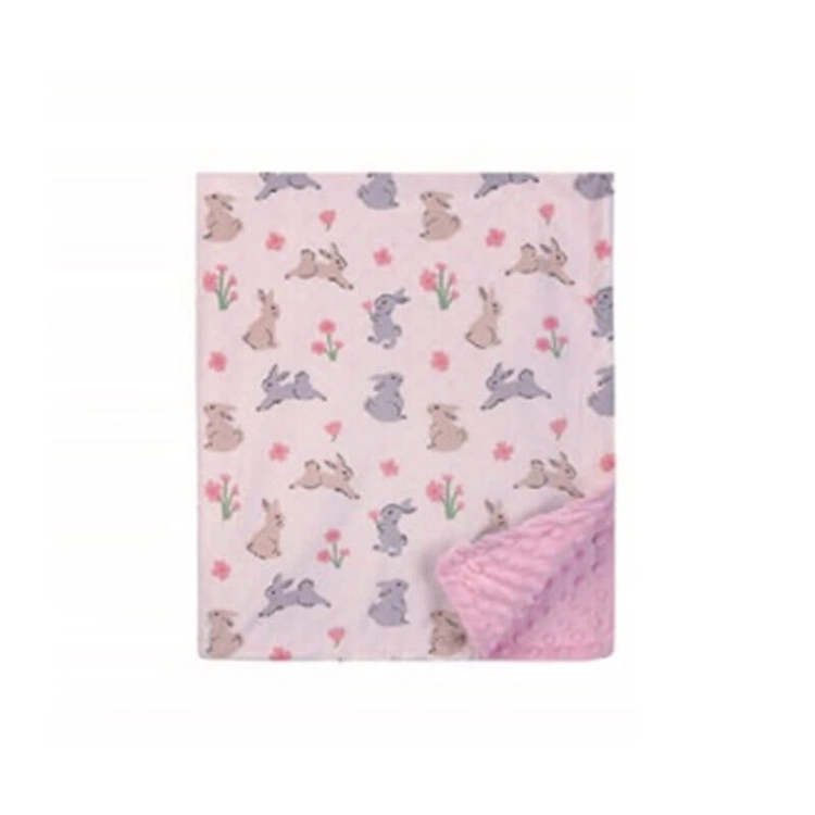 صورة بطانية الأرنب الأبيض والوردي للأطفال