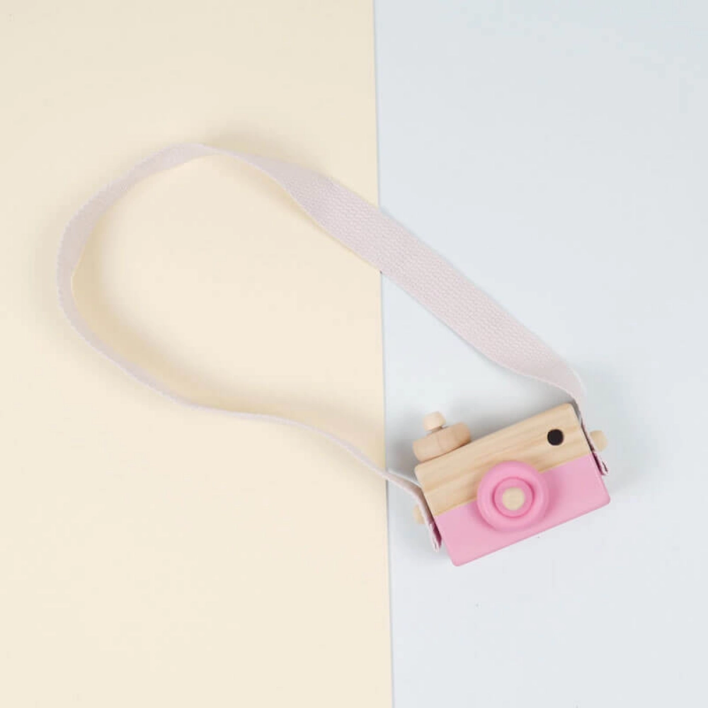 Picture of Pink Wooden Camera For Kids